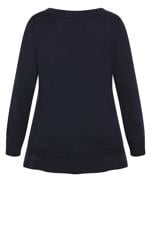 Evans Navy Blue V-Neck Jumper | Evans 7