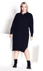 Evans Black Knitted Jumper Dress 3