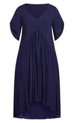 Evans Navy Blue Pleated Maxi Dress 4