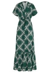 LTS Tall Women's Green Scarf Print Button Maxi Dress | Long Tall Sally 1