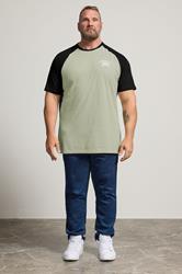 KAM Big & Tall Natural Brown 'Brooklyn' Raglan Tee | BadRhino 1