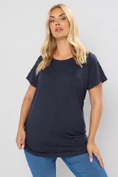 Plus Size Dark Blue Short Sleeve T-Shirt | Yours Clothing 3
