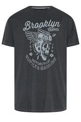 KAM Big & Tall Black Brooklyn Motorbike Graphic Print T-Shirt