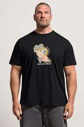 JACK & JONES Big & Tall Black Skull Print Tee | BadRhino 3