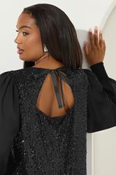 YOURS Plus Size Black Sequin Swing Dress | Yours Clothing 6