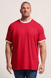 BadRhino Big & Tall Red Extra Long Ringer T-Shirt | BadRhino 3