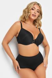 Black Moulded Underwired Plunge T-Shirt Bra | Yours Clothing 2