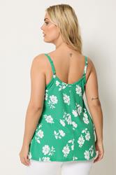 YOURS Plus Size Green Floral Swing Vest Top | Yours Clothing 2