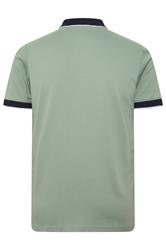BadRhino Big & Tall Green Texture Zip Polo Shirt | BadRhino 6