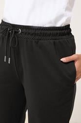 YOURS Plus Size Black Straight Leg Joggers | Yours Clothing 4