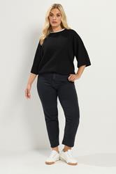 YOURS Plus Size Black Knitted Top | Yours Clothing 2