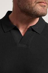 BadRhino Big & Tall Black Ribbed Trophy Polo | BadRhino 4