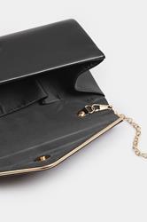 Black Faux Leather Metal Trim Clutch bag | Yours Clothing 3