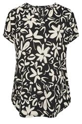 Yours Curve Floral Print Textured Notch Neck Top 5