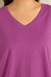 EVANS Plus Size Purple Cotton T-Shirt | Evans 4