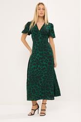 STAR Green Animal Print Satin Dress | StarByJM 3