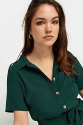 LTS Tall Women's Dark Green Button Through Midi Dress | Long Tall Sally 5