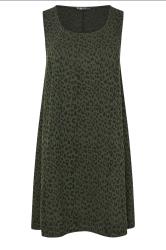 YOURS Plus Size Grey Leopard Print Pinafore Dress | Yours Clothing  5