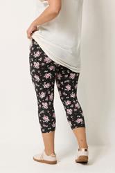 YOURSET 2 PACK Plus Size Black Floral Cropped Leggings | Yours Clothing 6