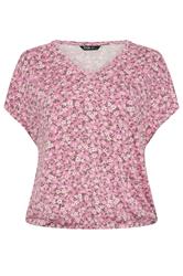 YOURS Plus Size Pink Floral Grown-On Sleeve T-Shirt | Yours Clothing 5