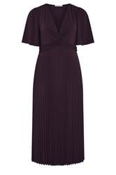 YOURS LONDON Curve Dark Purple Knot Pleated Maxi Dress