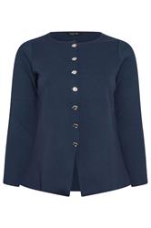 LIMITED COLLECTION Curve Navy Blue Compact Knitted Top