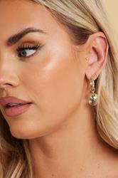 Gold Tone Gem Drop Hoop Earrings | Yours Clothing 1