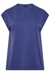 YOURS Curve Purple Notch Neck T-Shirt