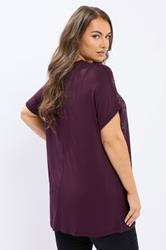 YOURS Curve Purple Star Stud Embellished T-Shirt | Yours Clothing 2