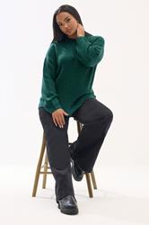 YOURS Plus Size Teal Green Soft Touch Knitted Jumper | Yours Clothing 1