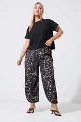 LIMITED COLLECTION Plus Size Brown leopard Balloon Trousers | Yours Clothing 3