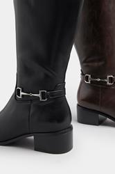 LTS Black Metal Trim Knee High Riding Boots | Long Tall Sally 6