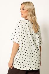 YOURS Plus Size White Spot Oversized T-Shirt | Yours Clothing 2