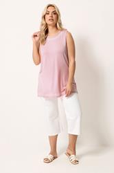 YOURS Plus Size Pink Embroidered Vest Top | Yours Clothing 2