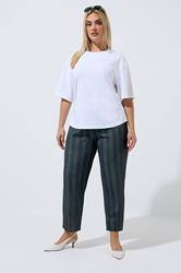 LIMITED COLLECTION Plus Size Chocolate Brown Stripe Barrel Trousers | Yours Clothing 3