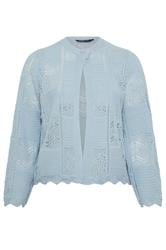 YOURS Curve Blue Crochet Knitted Cardigan