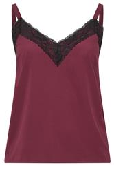 LIMITED COLLECTION Plus Size Burgundy Red Lace Vest Top | Yours Clothing 5