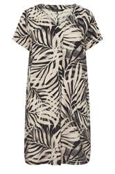 EVANS Plus Size Black Mono Palm Pleat Dress | Evans 6