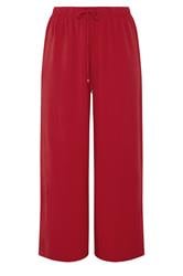YOURS Curve Red Washed Twill Trousers