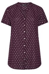YOURS Curve Purple Notch Neck Dobby Blouse