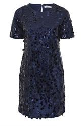 YOURS LONDON Curve Navy Blue Sequin T-Shirt Dress