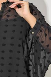 YOURS LONDON Plus Size Black Longline Batwing Sleeve Shirt  | Yours Clothing 4