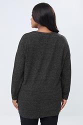 YOURS Plus Size Grey Leopard Diamante Embellished Pocket Top | Yours Clothing 2