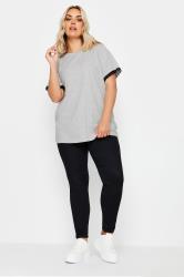 YOURS Plus Size Grey Lace Trim T-Shirt | Yours Clothing 2