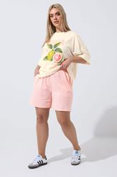 LIMITED COLLECTION Plus Size Pink Gingham Jersey Shorts | Yours Clothing 1