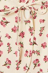 YOURS Plus Size Yellow Ditsy Floral Tie Neck Frill Cami Top | Yours Clothing 6