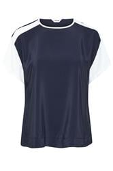 YOURS Plus Size Blue & White Contrast Sleeve Top | Yours Clothing 5