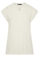 YOURS Curve Ivory White Notch Neck T-Shirt
