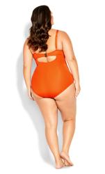 Evans Orange Cut Out Swimsuit 2