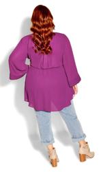 Evans Purple Asymmetric Wrap Top 5